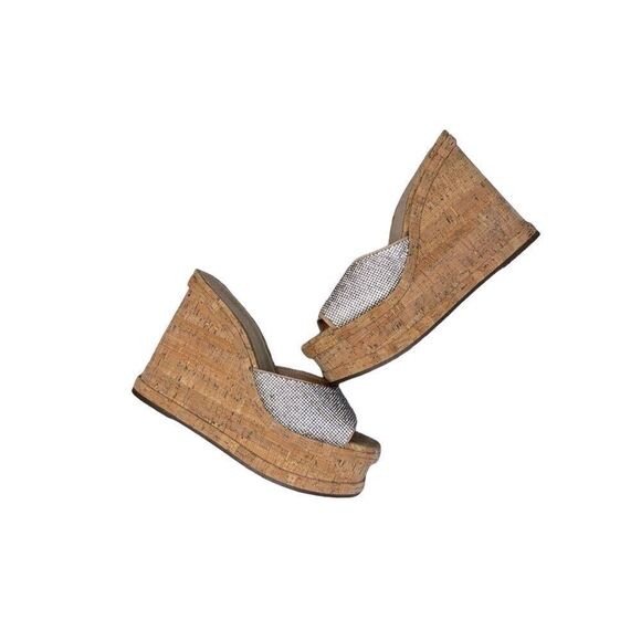 NWOT SCHUTZ Dalle crystal embellished wedge sandals size 10 - Picture 2 of 9